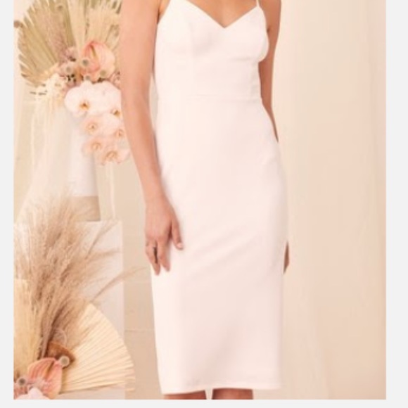 White midi dress with bows on the back - Picture 12 of 12